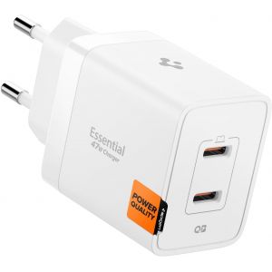 JGD-ArcStation Essential 47W Chargeur USB C Rapide [Compact & 2 Ports] GaN Mini Prise Chargeur, PD 3.0, PPS Compatible avec iPhone 17/16/15 Pro Max Air Samsung S25 Pixel 10 iPad Air - Blanc - Neuf