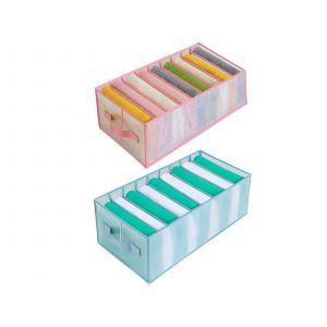 Ensemble de bo&icirc;tes de rangement pour v&ecirc;tements &agrave; 9 compartiments - Rose et bleu - Neuf