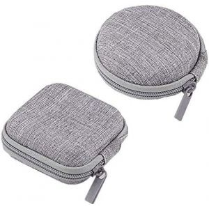 Lot de 2 écouteurs Casque étui de Transport Support Mini Rangement Organisateur boîte conteneur Pochette Porte-Monnaie pour écouteurs Bluetooth,câbles de Ligne de données USB,clés - Neuf