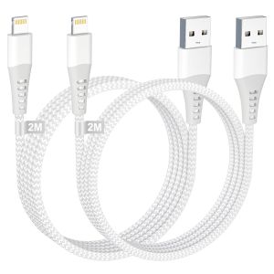TRAHOO-C&acirc;ble iPhone, Cable Lightning 2M+2M[Certifi&eacute; MFi], Cable Chargeur IPhone USB Cable iphone Charge Rapide Cable Lightning USB Fil iphone Cordon pour iPhone 14 13 12 11 Pro Max/Mini/XS/XR/8/SE/i - Neuf