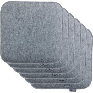 Ulteronixshop-Lot de 6 Coussins d'assise en Feutre 35 x 35 x 2 cm &iquest; Galettes de Chaise carr&eacute;es et Robustes pour l&iquest;int&eacute;rieur et l&iquest;ext&eacute;rieur, Assise rembourr&eacute;e Confortable &iquest; Gris Clair - Neuf