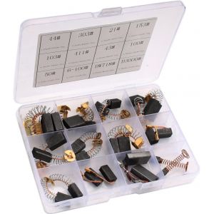 24pièces 12tailles Balai Charbon Moteur Electrique Balais en Charbon Universel Charbon pour Perceuse Charbon pour Machine Electrique Brosses de Carbone pour Ponceuses,Scies Circulaires - Neuf