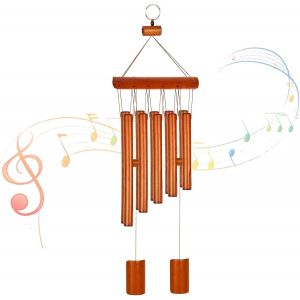 MEVRONISSHOP-Carillon &eacute;olien en bambou - Son agr&eacute;able - Carillon &agrave; suspendre - 60 x 17 cm - Marron - D&eacute;coration &agrave; suspendre pour l'ext&eacute;rieur et l'int&eacute;rieur - Neuf