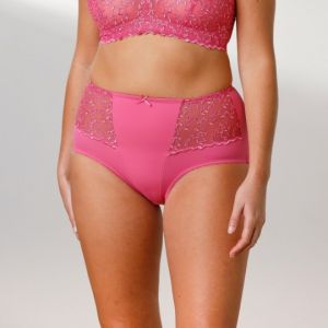 Culotte Taille Haute Microfibre Et Tulle Brod&eacute; Stretch - Lot De 2 - Neuf