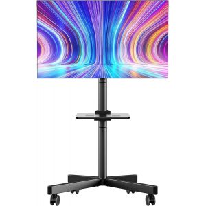 VornixorSarlshop-Pied TV Universel sur Roulette pour 23-60 Pouces, Support Television Mobile charge max 45 kg, Support Tele VESA 100x100 - VESA 400x400 mm, Support TV Roulettes Reglable en Hauteur No - Neuf
