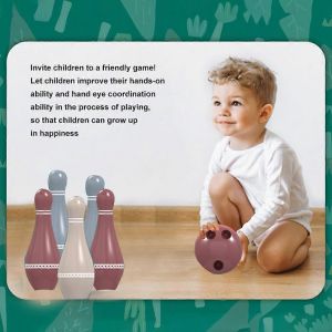 Ensemble de bowling lumineux pour enfants - 6 quilles et 1 jeu de balle pour s'amuser &agrave; l'int&eacute;rieur parent-enfant - Neuf