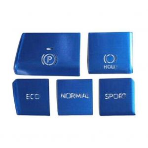 5pcs Blue Central Control Gear Multimedia Button Cover Trim Sticker Accessoires Pour 2019-2021 - Neuf