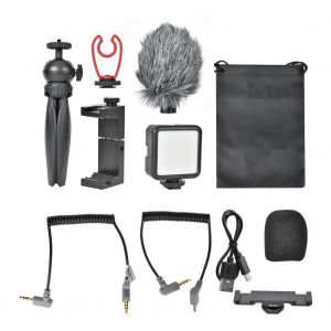 Kit VLog pour smartphone Ulanzi, ensemble de photographie en direct pour telephone, VLog, comprenant des lumieres LED et un microphone - Neuf