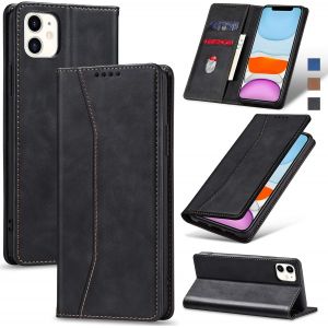 Maa-Coque Pour Iphone 11, Antichoc Tpu Housse Etui Coque Cuir Pu Portefeuille [Magnétique] [Porte Cartes] [Stand Fonction] Flip Coque Pour Iphone 11 - Neuf