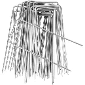 Asfasfq-Piquets De Jardin 50 Pcs,Agrafes Paillage Acier Inoxydable Piquets De Fixation En Acier Pour Jardin Toiles De Paillages Et De Jardinage Grillage Piquet Fixation Tente Sol Cheville Agrafes Jar - Neuf