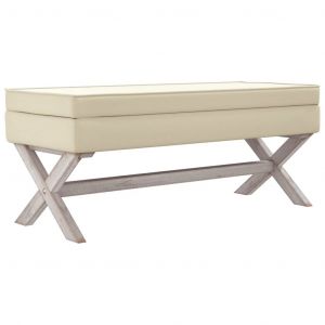 Tabouret de rangement 110 x 45 x 49 cm lin beige Helloshop26 02_0010939 - Neuf