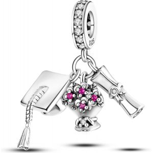 Breloque En Argent Sterling 925 Pour Bracelets, Colliers, Passeport Avion, S?Ur, C?Ur, Caf&eacute;, Livre De Musique, Pendentif De Voyage, Bijou Animal Mignon, Cadeau De Remise De Dipl&ocirc;me Pour Homme - Neuf