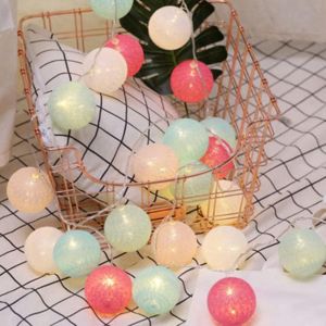 3M 20 LED boules de coton lumineuses guirlandes lumineuses f&ecirc;te no&euml;l chambre rideau lumi&egrave;res anniversaire Halloween mariage &eacute;clairage b&eacute;b&eacute; chambre romantique d&eacute;cor cadeau (Multicolore) - Neuf