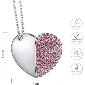 USB Stick,Premium Waterproof USB 2.0 Flash Drive,8 GB/16 GB/32 GB/64 GB USB Flash Drives Type Heart Diamond High Speed Data Storage Memory Stick Pendrive.[E22] - Neuf