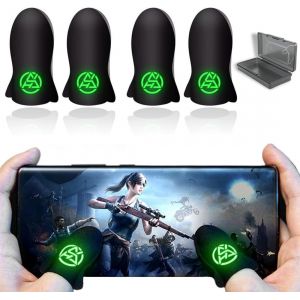 2 Paire Gaming Finger Sleeves Et 1 Bo&icirc;te, Prot&egrave;ge-Doigts Pour Les Jeux, Mobile Gaming Finger Sleeve, Gants Pour Les Doigts, T&eacute;l&eacute;phone Portable Pouce Trigger Touchscreen Respirant Finger Manc[Z221] - Neuf