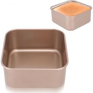 LORANKA-Plat de Cuisson Carr&eacute; Profond en Acier au Carbone, 17.8 x 17.8 x 8cm Ustensiles de Cuisson, Po&ecirc;le &agrave; Pain, Plaque &agrave; Biscuits Dor&eacute;e, Brownie, Grille-pain, Po&ecirc;le pour G&acirc;teau, Pain, Barbecue - Neuf