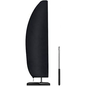 Housse De Parasol En Tissu Oxford 420d Imperm&eacute;able Coupe-Vent Et Ind&eacute;chirable Avec Fermeture &Eacute;clair Noir 265 Cm - Neuf