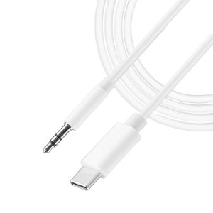C&acirc;ble USB C vers 3,5mm Jack, 1M USB C Jack C&acirc;ble Auxiliaire Voiture T&eacute;l&eacute;phone Portable Compatible avec 15 Pro Max/15 Plus P40 Pro/P30 Pro/P20,Mate 30/20,Galaxy S21/S21+/S21 Ultra/S20/Note10, Blanc - Neuf