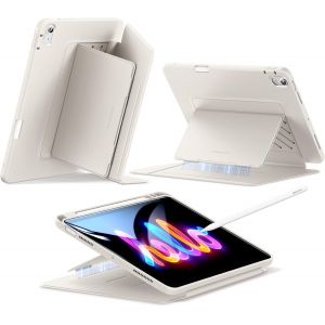 Coque Pour Ipad Air 11 Pouces (2025/2024), Ipad Air 5/4 G&eacute;n&eacute;ration (2022/2020), Coque &Agrave; Support Vertical, Angles De Support Multiples, Ultra-Stable Avec Porte-Stylet, S&eacute;rie Flip, Lumi&egrave;re Stellaire - Neuf