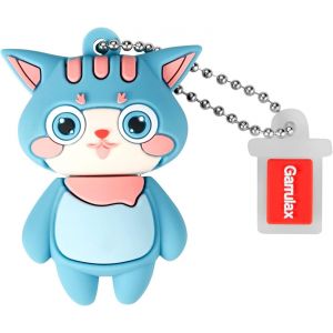 Clé USB 64 Go étanche en silicone USB 2.0 haute vitesse USB 2.0 avec stylo,stockage de la date,disque U (chat cyan) - Neuf