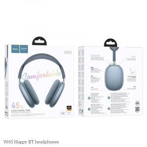 HOCO W65 Happy BT &iquest; Casque Sans Fil Bluetooth 5.4, 45 d'autonomie, Micro int&eacute;gr&eacute;, Waterproof - Bleu - Neuf