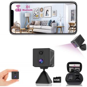 ChenQuanSarl-Mini Camera Espion Wifi 4K Sans Fil Discrète ¿ Caméra De Surveillance Intérieure Invisible Avec Vision Nocturne, Détection De Mouvement, Longue Autonomie, Enregistreur Spy Cam Cachée + C - Neuf