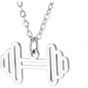 Kal-Collier D'halt&egrave;res Avec Battement De Coeur Pour Fille, Pendentif En Acier Inoxydable, Musculation, Athl&egrave;te, Exercice, Bijoux Inspir&eacute;s Du Sport Pour Femme - Neuf