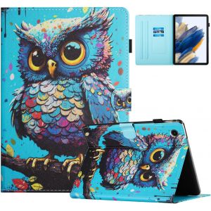 Coque Pour Tablette Samsung Galaxy Tab A9 8.7 Pouces (Sm-X110/ Sm-X115) Etui Galaxy Tab A9 Housse Pu Cuir Flip Support Portefeuille Protection Coque, Hibou - Neuf