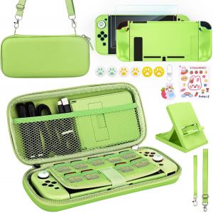Switch Accessory Pack,17 in 1 Accessory Kit for Girls Including Switch Carrying Case,Adjustable Stand,Protective Case for Switch Console and J-Con.[K9] - Neuf