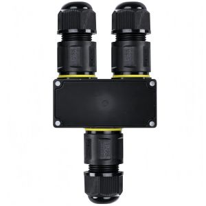 Bo&icirc;te de jonction &eacute;tanche IP68 en forme de Y 3 voies 3 broches M20 (AC450 V,24 A) M20 (4 &agrave; 12 mm),connecteur de c&acirc;ble &eacute;lectrique,convient pour la r&eacute;paration et l'extension des c&acirc;bles d'alimentation - Neuf
