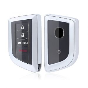 Étui porte-clés JUSCH compatible avec Acura MDX RDX 2022 Porte-clés en TPU souple Couvre-clé à distance anti-rayures Argent - Neuf