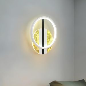 Appliquemurale Intérieure Led,24w 2600lmmoderne Lampemurale,Lumière Blanche Chaude 3000k+Lumière Blanche Froide 6000k Acrylique Lampemurale Pour Chambre Salon Couloir Escalier Ø24*19cm - Neuf