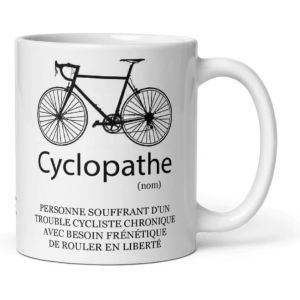 Eryi-Tasse-Mug Cycliste Humour Cyclopathe Maniaque Du Vélo - Idée Cadeau Personnalisé Original Papa Anniversaire Parrain - Neuf