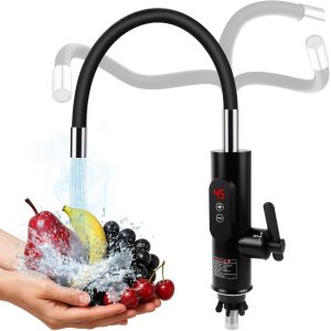 Chauffe-Eau Électrique Instantané, Robinet D'eau Chaude 220 V 3300 W, Robinet De Cuisine, Chauffe-Eau Intelligent, Chauffe-Eau Pour Cuisine, Jardin, Salle De Bain, Caravane, Camping - Neuf