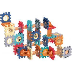 76 Pièces Bloc De Construction Enfant, Piste Jeu Enfant, Épissage Gratuit, Conception Fenêtre Couleur Jeu De Construction, Rotation 360°, Cultiver Intelligence Capacités Pratiques Bébé - Neuf