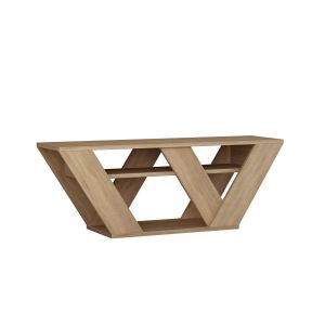 Meuble TV en bois "Pipralla" - 110 x 30 x 40 cm - Ch&ecirc;ne - Neuf