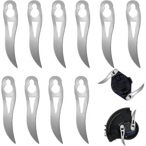 MEVRONISSHOP-Lames de Rechange pour Coupe-Bordure, 10 Pcs Lames M&eacute;tal Coupe Bordure, Lame Tondeuse &agrave; Gazon Universelle, Remplacement des Lames de Strimmer d'Herbe - Neuf