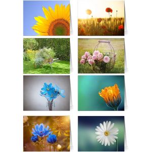 CHECARZHN--NO1-Lot De 48 Cartes De V?ux Pliantes Avec 48 Enveloppes Motif Fleurs Et Jardin - Neuf
