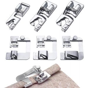 6pcs Pied Ourlet Roulotté En Acier Inoxydable,Pieds Presseurs En Acier Inoxydable Pied De Biche Machine A Coudre Machine À Coudre Pied À Ourlet Couture Convient À La Plupart Des Machines À Coudre - Neuf