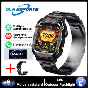 Montre Connect&eacute;e Pour Hommes,Moniteur Gps De Sport De Plein Air,&Eacute;tanche,Appel Bt,Mode Sport,Bracelets Militaires,Pour Android Et Ios,Nouvelle Collection 2025.Black Steel.1.85Inch Watch - Neuf