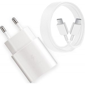 Chargeur Usb C Rapide 25w +1,5m Cable Usb-C Compatible Avec Samsung Galaxy A54 A53 A51 A34 A33 A14 A13 5g A70 A52 S23 S22 S21 S20 Fe Ultra Plus Z Fold 5/ Z Flip5 Type C Super Fast Charging S.[F2100] - Neuf
