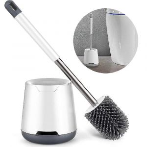 Ensemble brosse et support pour toilettes, brosse de nettoyage pour cuvette avec support pour le rangement et l'organisation de la salle de bain, poignée robuste et antirouille - Neuf