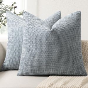 CAUC-Lot de 2 Housse Coussin de canap&eacute; 45x45 en Chenille Housse de Coussin Douces Cecoration de Maison Coussin Canape D&eacute;coratives de Luxe pour Canap&eacute;,lit et Salon - Neuf