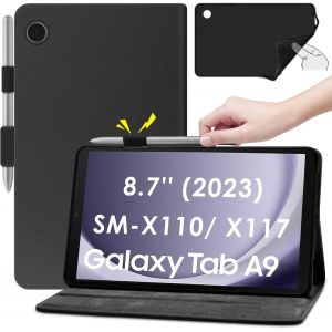 Étui Coque Pour Samsung Galaxy Tab A9 8,7 Pouces 2023 Sm-X110,Ultra Mince Premium Pu Cuir Stand Folio Book Cover Pochette Avec Fonction Réveil/Sommeil Auto Housse De Protection Pour Tablette.[F3740] - Neuf