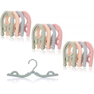 Kgabery-Cintres Pliables Portable,Cintre Gain De Place Multi Cintre Magique Rangement,Cintres Plastique Ceintre Enfant,Peut Être Utilisé Pour L'extérieur,Le Camping,Antidérapant Durable,12 Pièces - Neuf