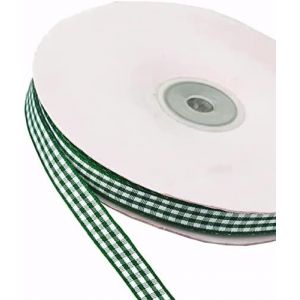 KAL-Ruban &Agrave; Carreaux - 45 M - Pour No&euml;l, Mariage, Saint-Valentin, Bapt&ecirc;me, Anniversaire, F&ecirc;te, Emballage Cadeau, 15 Mm - Vert Fonc&eacute; - Neuf