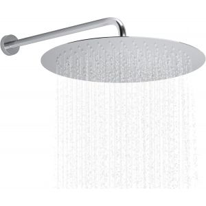 Tête de Douche Pluie en acier inoxydable 304, Pommeau de Douche Carré 20cm avec Buse en Silicone Anti-calcaire pour Salle de bain (Carré 20x20cm) - Neuf