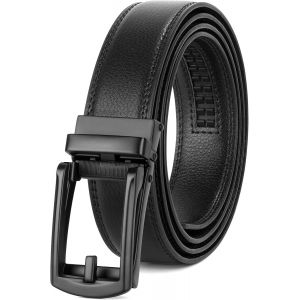 Cheng-Ceinture Homme Ceinture Automatique À Cliquet En Cuir Pour Homme Réglable Pour Jeans Les Pantalons Costumes Largeur 30mm - Neuf