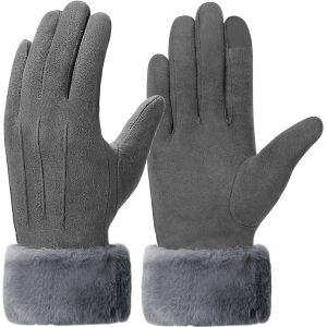 Gants D'hiver Thermiques Pour Femme Doublure En Polaire Fine - Pour &Eacute;cran Tactile Texting - Gants D'hiver Chauds Et Coupe-Vent - Pour Cadeau, Ski, Cyclisme, Taille Unique - Neuf
