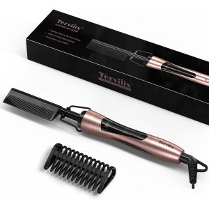 Heat Comb For Wigs, Straightening Comb, Hair For Afro Hair And Beard, Adjustable Temperature, Double Voltage, Automatic Shut Off - Neuf